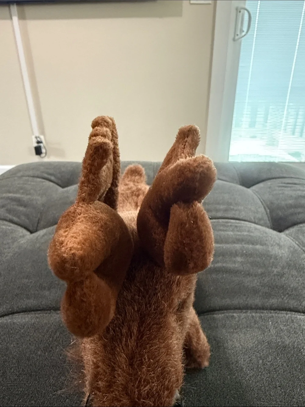 Vintage Plush Brown Moose Stuffed Animal Toy - charm co